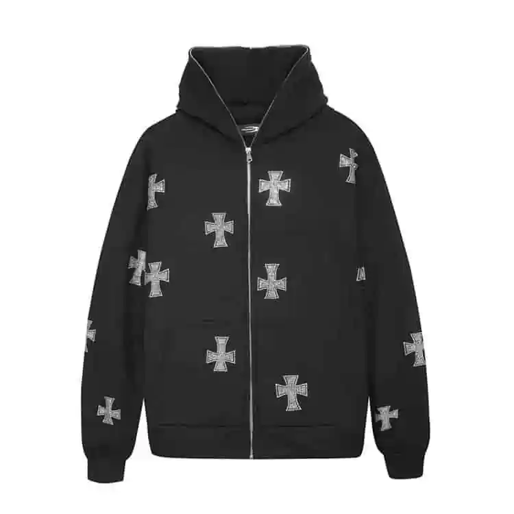 black rhinestone hoodie