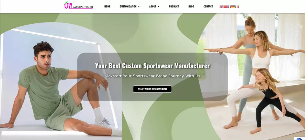 lovenaturaltouch sportswear banner